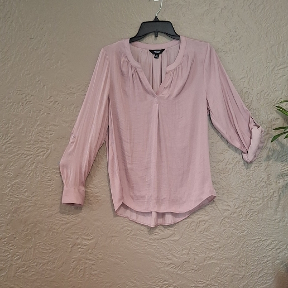 Simply Vera Vera Wang Pink Cuffed Sleeve Blouse - Picture 1 of 7